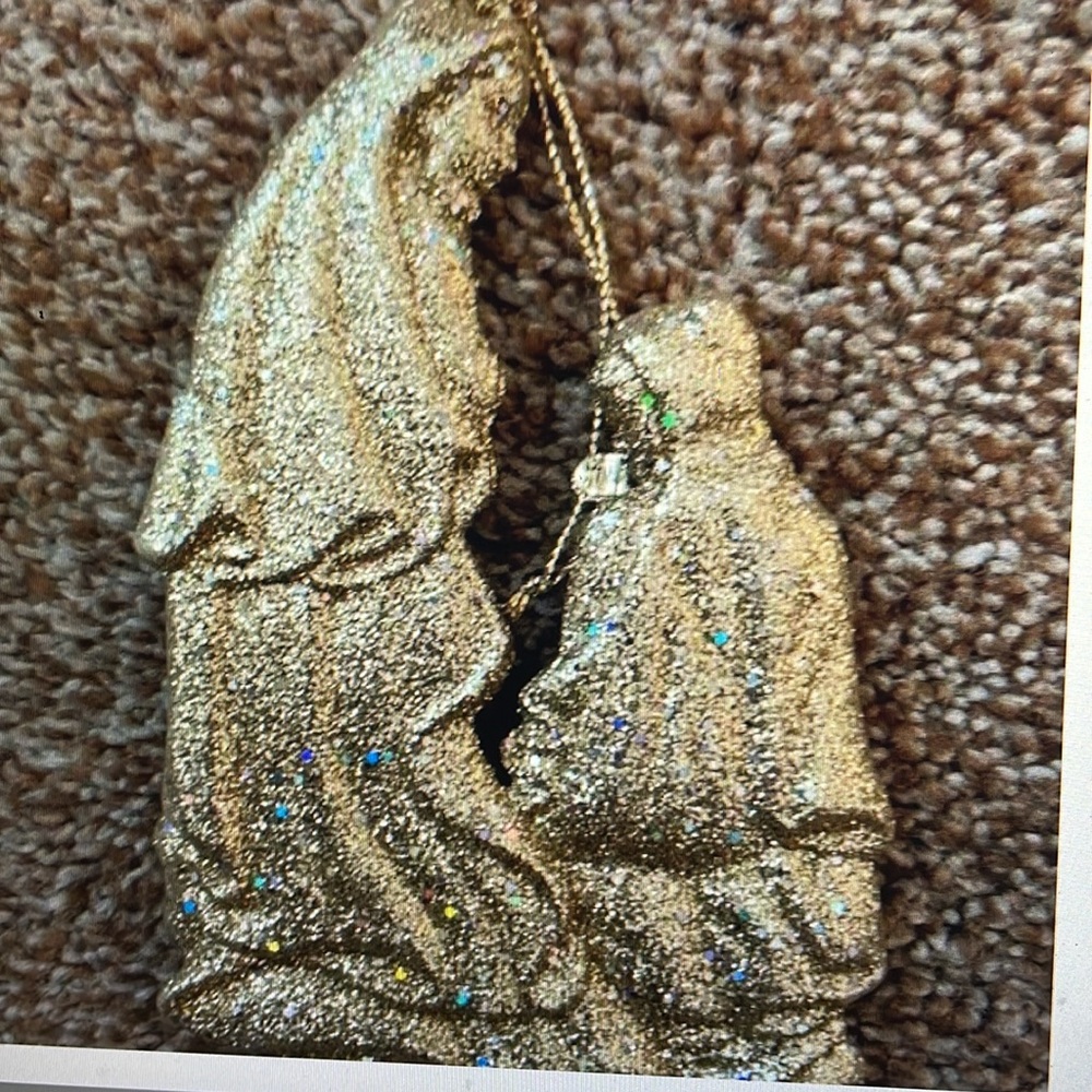Gold Glitter Nativity Christmas ornament - Picture 2 of 2